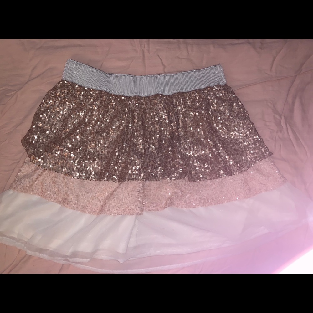 NWT Sequin: Tiered mini skirt